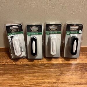 Defiant Battery‎ Push Button for Wireless Doorbell Chime 4 Pack White Black